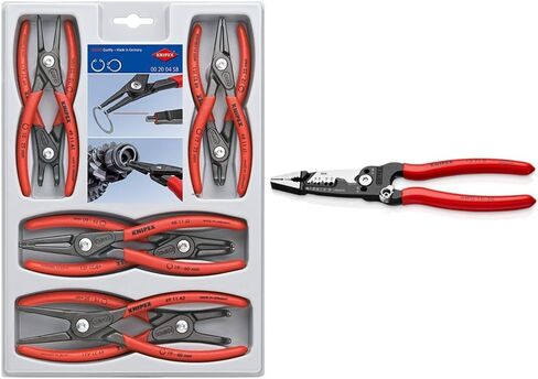 KNIPEX Tools 00 20 04 SB، طقم كماشة حمراء بحلقة إحكام دقيقة مكون من 8 قطع in Saudi Arabia