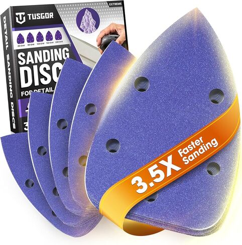Premium 40Pcs Ceramic Mouse Sander Disc - 3.5X Faster Sanding, Cost Effective & Innovative Material Assorted 5 Holes Hook & Loop Mouse Detail Sander 60 80 120 150 220 for Mouse Sander Machine in Kuwait