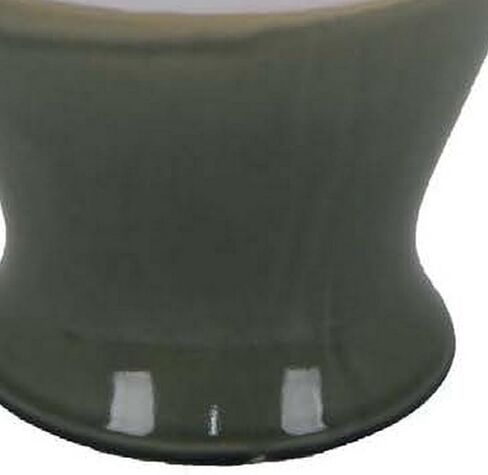 برطمان معبد Benjara Pril مقاس 20 بوصة بخطوط نظيفة، سيراميك، لمسة نهائية، بني، أخضر وأبيض in Kuwait