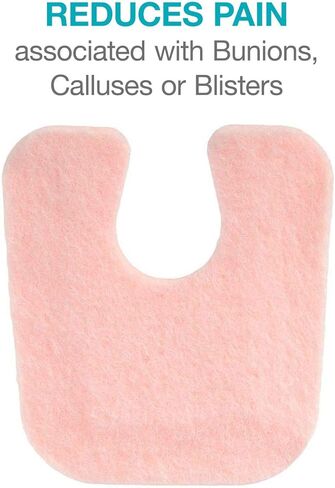 U-Shaped Metatarsal Felt Pads, Callus Pads, Blister Pads, Ball of Foot Cushions, Reduce Foot and Heel Pain, Protect Calluses, Blisters & Bunions from Rubbing on Shoes, 1/8", 100 Count in Kuwait