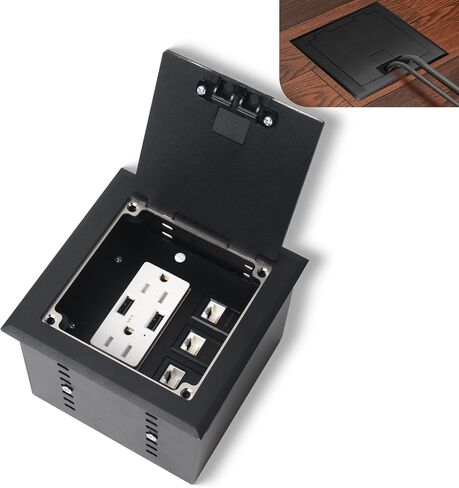 طقم مقبس مخفي مسطح من KYHSHJ مزود بمقبس 2 * 15 أمبير، 4.8 أمبير، 1 منافذ USB-A ومنفذ USB-C + 3 منافذ RJ45 Datacom. ارتفاع داخلي قابل للتعديل، أجهزة مقاومة للتآكل، نحاس in Kuwait