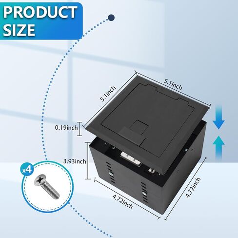 طقم مقبس مخفي مسطح من KYHSHJ مزود بمقبس 2 * 15 أمبير، 4.8 أمبير، 1 منافذ USB-A ومنفذ USB-C + 3 منافذ RJ45 Datacom. ارتفاع داخلي قابل للتعديل، أجهزة مقاومة للتآكل، نحاس in Kuwait