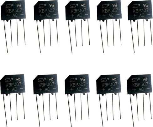 10 PCS KBP307 Diode Bridge Rectifier 3A 700V KBP307G Flat Single Phase Rectifiers 3 Amp 700 Volt for Printed Circuit Boards in Saudi Arabia