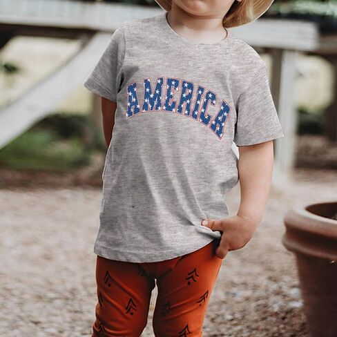 CM C&M WODRO Toddler Boys Girls 4th of July Shirt America Letter Print T-Shirt Little Kids Patriotic Tee USA Flag Summer Tops in Saudi Arabia