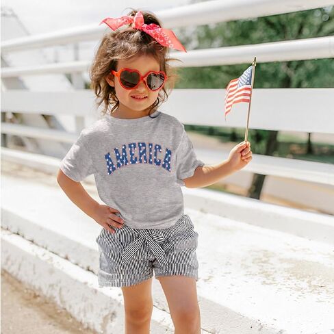 CM C&M WODRO Toddler Boys Girls 4th of July Shirt America Letter Print T-Shirt Little Kids Patriotic Tee USA Flag Summer Tops in Saudi Arabia