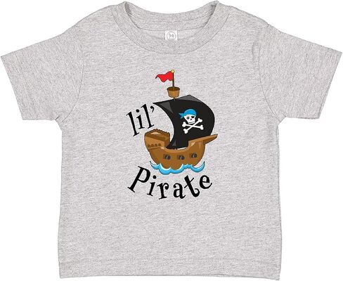 تي شيرت Inktastic Lil' Pirate Pirate Ship، أزرق باندانا للأطفال in Kuwait