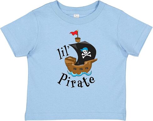 تي شيرت Inktastic Lil' Pirate Pirate Ship، أزرق باندانا للأطفال in Kuwait