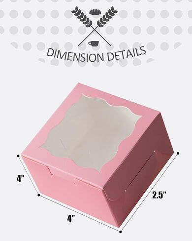 qiqee Avocado Bakery Boxes with Window 55pcs 4x4x2.5 Mini Cookie Boxes Macaron Boxes Small Donut Pastry Boxes for Party in Saudi Arabia
