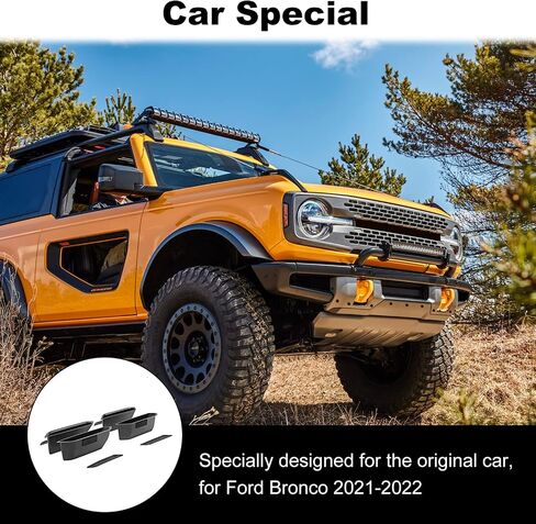 JWWY Door Handle Storage Grab Handle Handlebar Storage Box Tray Bin Compartment Cubby Organizer Pocket Insert Storage Box Fit for 2021-2024+ Ford Bronco Interior Accessories Black 2Doors 2PC in Saudi Arabia