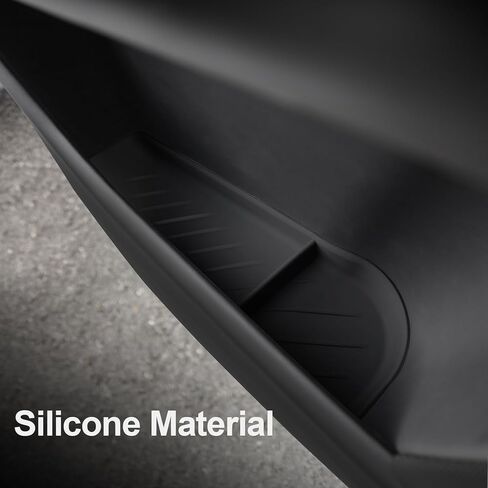 صواني تخزين للباب الأمامي لملحقات Tesla Model X، منظم جانب الباب بمادة السيليكون للطراز X 2022 2023، الملحقات الداخلية (أسود) in Kuwait