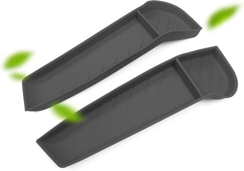 صواني تخزين للباب الأمامي لملحقات Tesla Model X، منظم جانب الباب بمادة السيليكون للطراز X 2022 2023، الملحقات الداخلية (أسود) in Kuwait