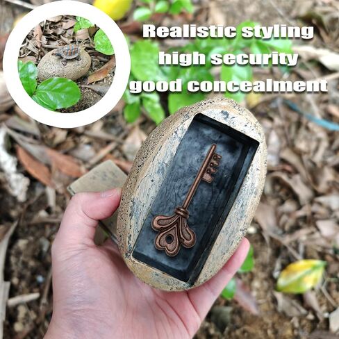 إخفاء مفتاح خارجي - صخرة مزيفة للمفتاح - مخفي مفتاح صخري مزيف خارجي - تصميم حجري مضغوط، مادة راتنجية مقاومة للماء ومحمية من الشمس - مخفي مفتاح مثالي للديكور الخارجي والأمن (مفتاح الروك 1) in Kuwait