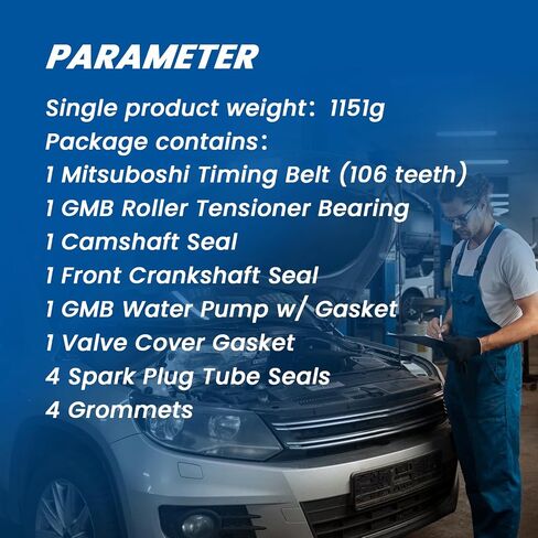 19200-P01-004 Timing Belt Kit Water Pump Fits for 1988-1995 Civic DX 1.5L,1993-1995 Civic 1.5L,1988-1991 CRX 1.5L Engine Timing Belt Kit Replace OE 14400-PM3-004,19200-P01-004, TS26143, ITM143 in Kuwait