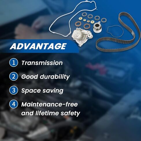 19200-P01-004 Timing Belt Kit Water Pump Fits for 1988-1995 Civic DX 1.5L,1993-1995 Civic 1.5L,1988-1991 CRX 1.5L Engine Timing Belt Kit Replace OE 14400-PM3-004,19200-P01-004, TS26143, ITM143 in Kuwait
