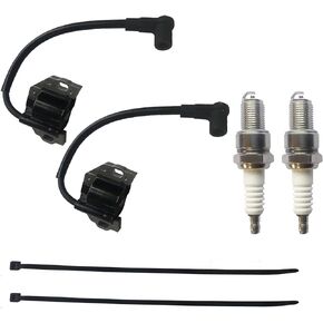 2 قطعة ملف الإشعال وشمعة الإشعال لـ Kawasaki21171-0743 21171-0738 21171-0711 21171-0747 21171-7041 21171-7042 مناسب لـ Kawasaki FR651V FR691V FX751V FX801V FX850V FR600 سلسلة V لمحرك جون ديري