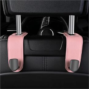2PCS Car Headrest Hooks,Microfiber Leather Car Seat Hooks for Handbags,Wallets,Umbrellas,Keys,Universal Car Back Seat Organizer Car Accessories Interior for Car,Truck,SUV (Red)