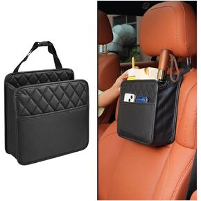 Car Seat Back Organizer, Waterproof PU Leather Backseat Hanging Bag, Multi-Pocket Car Document Holder & Storage Bag, Travel Organizer for Vehicles (1PC)