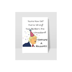 Trump Inspired Recount Birthday Card, Birthday Card for Him, Card for Her, Happy Birthday, Funny Donald Trump political birthday Card.