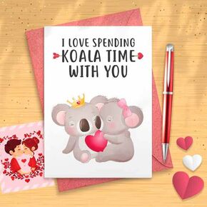 Cute Koala Pun Card - Romantic Card, Cute Love Card, Funny Valentines Day, Love Greeting, Funny Love Card, Mother's Day, Valentine's Day, Christmas, Father's Day, Anniversary Day [00447] in Saudi Arabia
