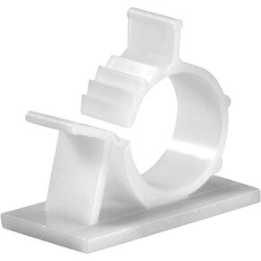 JacobsParts V1 Adhesive Cable Management Clips, 0.5 Inch Adjustable Clamp, White (25 Pack)