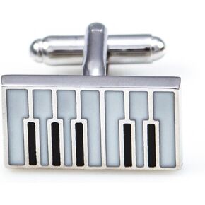 Piano Keys Pair Cufflinks in a Presentation Gift Box & Polishing Cloth