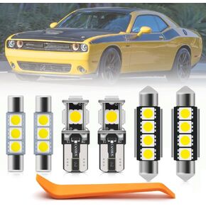 14pcs Challenger LED Interior Lights Bulb Kit for Dodge Challenger 2012 2013 2014 2015 2016 2017 2018 2019 2020 Map Dome Trunk Lights Super Bright 6000K Interior Bulbs + Install Tool