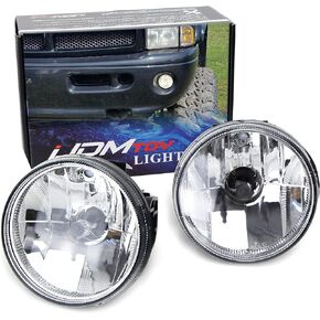 iJDMTOY Clear Lens Fog Lights Foglamp Kit with H3 Halogen Bulbs Compatible With 1999-2002 Dodge RAM 1500 2500 w/Sport Package Bumper ONLY