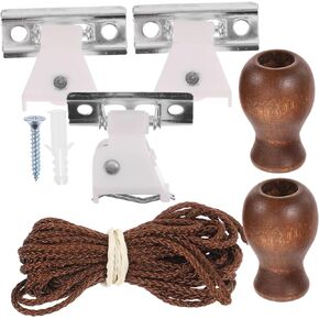 1 Set Accessories Window Blind Replacement Rope Roller Shutter Bamboo Roller Blind Pulley Blinds Wooden Clock Curtain Set Component Parts Tool Accessories for Venetian Blinds Lock