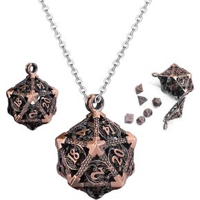DND Mini Dice Set , Pocket Watch Shell with 7PCS Polyhedral Metal Dice Set Perfect for Dungeons and Dragons, Tabletop RPG and Cards Board Games Board Games Accessory (Octopus Pocket Watch-Black)