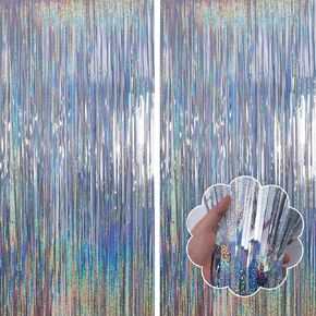 2 حزمة 3.3x8.2 قدم الوردي بهرج احباط هامش خلفية الستائر المعدنية اللافتات حزب زينة الصورة كشك الدعائم لعيد ميلاد فتاة الزفاف المشاركة ديسكو العازبة عطلة الاحتفال in Kuwait