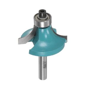HARFINGTON 2pcs Roundover Router Bit 1/4 Shank 1/8" Radius Carbide Tipped Edge Rounding Over Bit with Bearing Guide, Woodworking Milling Tool, Cyan