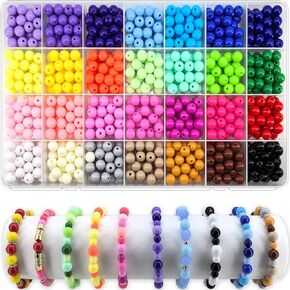 1016Pcs Glow in The Dark Round Beads, 6mm 8mm 10mm Luminous Round Beads Acrylic UV Beads Color Changing Bracelet Beads Sun Sensitive Plastic Glow Beads Bulk for Jewelry Making Bracelets Necklace