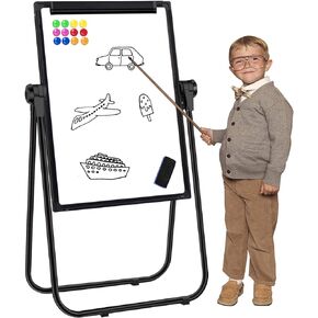 Dry Erase Boards with U Stand - 20x28 Double Sided Standing Whiteboard Easel, Portable Magnetic White Boards with Height Adjustable & 360° Rotating for Kids Adults, Home School Office