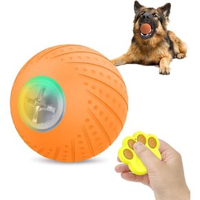 Interactive Dog Toys Ball, Active Wicked Dog Ball with Remote Control, Moving Bouncing Dog Ball with LED Flash Light, Wicked Dog Ball for Puppy/Small/Medium/Large Dogs, USB Rechargeable