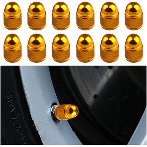 12PCS Car Tire Valve Stem Caps, Automotive Aluminum Alloy Waterproof Leakproof Dustproof Wheel Valve Covers Dust Caps, Universal for Vehicles Trucks Motorcycles SUVs Bikes Bicycles (Red)