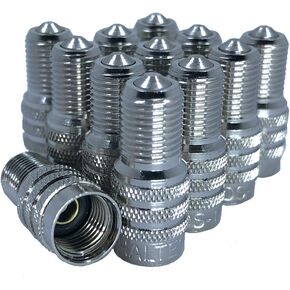 Haltec Set of 12 Double Seal Inflate Through Valve caps for Trucks RVs and Semis