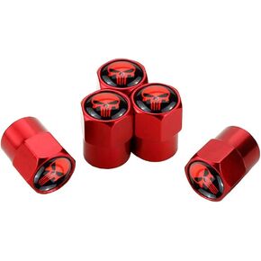 5pcs Skull Logo Car Wheel Tire Valve Stem Caps for SUV Jeep Ford Lexus Honda Toyota BMW Audi Benz Cadillac Car Styling Decoration Accessories