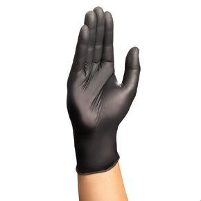 HALYARD BLACK-FIRE Nitrile Exam Gloves w/QUICK CHECK, Breach Detection, Powder-Free, 5.5 mil, 9.5", Black/Orange, Medium, 44757 (Case of 1500)
