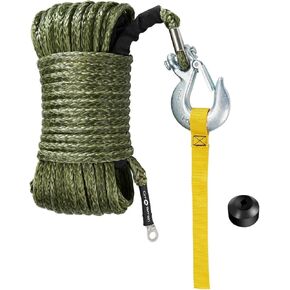 حبل ونش صناعي، 3/16 بوصة × 50 قدم، بوزن 4400 رطل مع خطاف وسدادة ونش in Kuwait