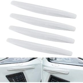 BJSIA 4PCS Rear Bumper Car Protector Strip, Front and Back Corner Bumper Strip Anti-Scratch Trim Tape Carbon Fiber Textured, Universal for Cars, SUVs, Trucks 15.9" x 2.05" (Black)