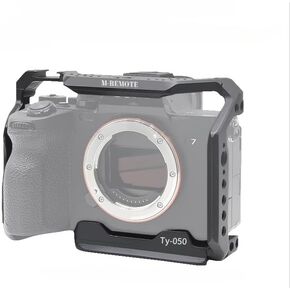 A74 Aluminum Alloy Camera Cage for Sony A7R5 A73 w Cold Shoe Mount 1/4&3/8 Inch Screw Holes Full DSLR Cage Rig