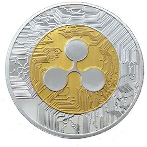 Ripple Coin XRP Cryptocurrency Coin, Collector's Rare Cryptocurrency Coin with Clear Protective Cover