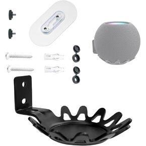 Wall Mount Bracket for Homepod Mini (Drill Free,Sturdy Metal,Enduring Paint Finish,Easy Install on The Wall,Compatible with Homepod Mini,White)
