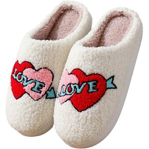 Cartoon Slippers for Womens Mens Cute Cozy Plush Warm Slip-on House Shoes for Indoor and Outdoor Meet Me at Midnight Strawberry Mushroom Evil Eyes Love Heart Slippers