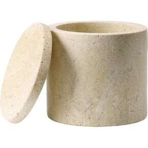 Navaris Marble Storage Jar - Thick & Durable Stone Pot with Lid - Kitchen and Home Canister Set - Kitchenware Storing Options - Add to Your Home Decor with Genuine Stone Container in Saudi Arabia
