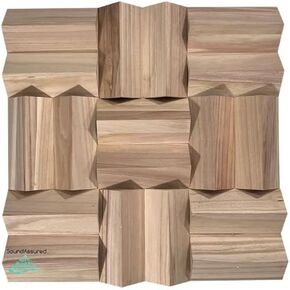 Acoustic Diffuser - Wood Acoustic Diffusion Panel - Wooden Sound Panels For Echo Reduction And Sound Control