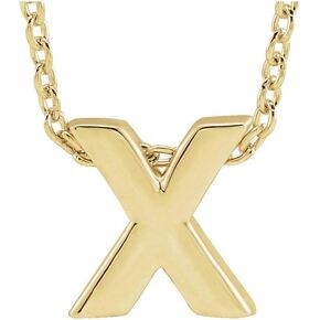 Sonia Jewels Alphabet Initial Letter Slide Charm Pendant Chain Necklace Adjustable 16" to 18"
