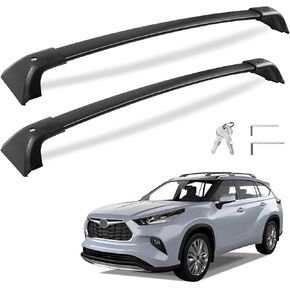 260lbs Roof Rack Cross Bars Fit for Toyota Highlander XLE Limited Platinum Hybrid 2020 2021 2022 2023 2024, Lockable Aluminum Heavy Duty Anti-Theft Crossbars Rooftop Luggage Carrier
