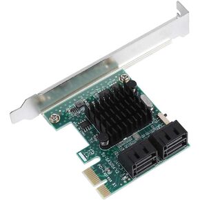 PCI E Cards PCI Express to SATA 3.0 Controller Card, 4 Port SATA III 6Gbps Expansion Adapter Converter Boards for Windows XP/ 2003/ Vista/ Win7/ Win8/ Win10 (32/64 bit)