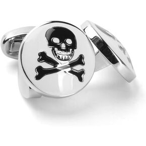 Cufflinks Unique Round Bone and Skull Engraved Cuffs Luxury Shirts Silver Cuff Links for Men